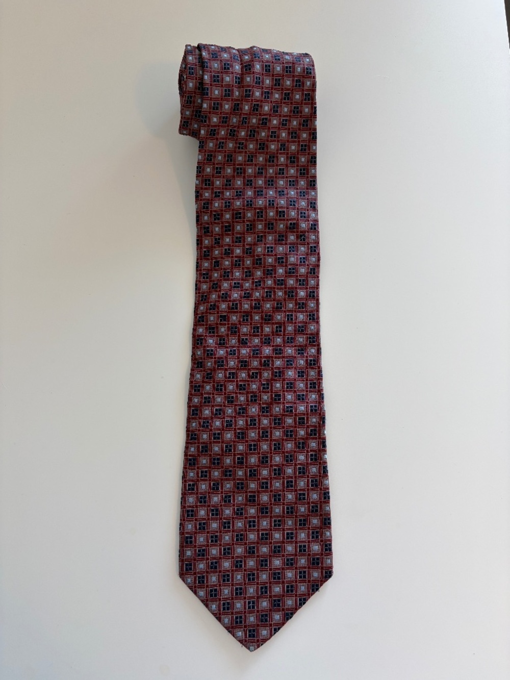 Kolte Italy 100% Silk Geometric Pattern Tie